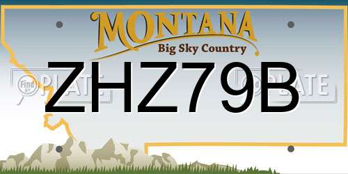 ZHZ79B Montana License Plate