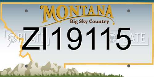 ZI19115 Montana License Plate