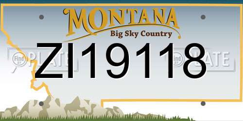 ZI19118 Montana License Plate