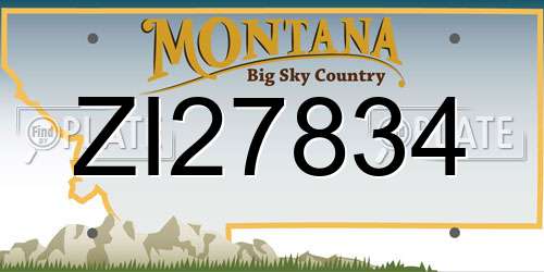 ZI27834 Montana License Plate