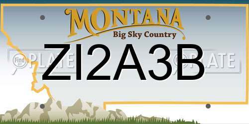 ZI2A3B Montana License Plate