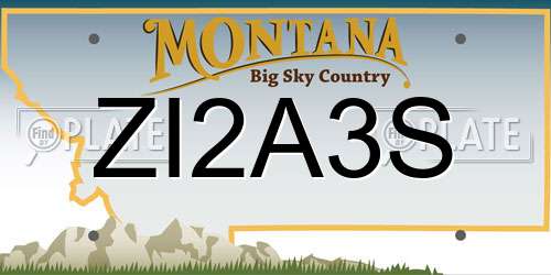 ZI2A3S Montana License Plate