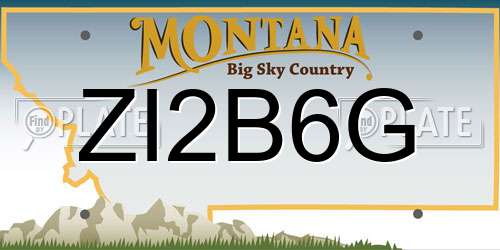 ZI2B6G Montana License Plate