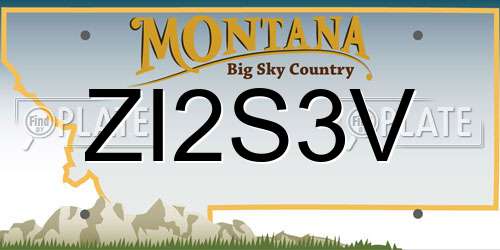 ZI2S3V Montana License Plate