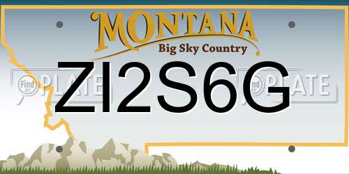 ZI2S6G Montana License Plate