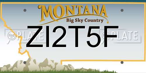 ZI2T5F Montana License Plate
