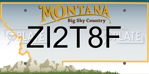 ZI2T8F Montana License Plate