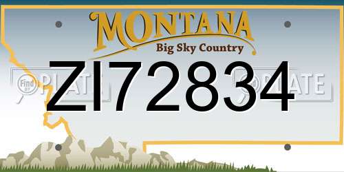 ZI72834 Montana License Plate