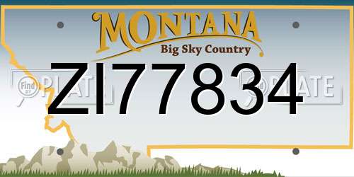 ZI77834 Montana License Plate
