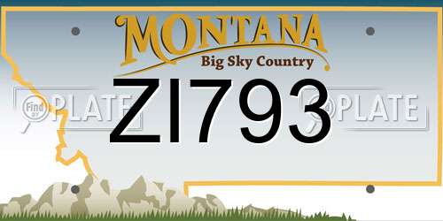 ZI793 Montana License Plate