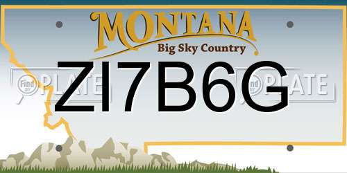 ZI7B6G Montana License Plate