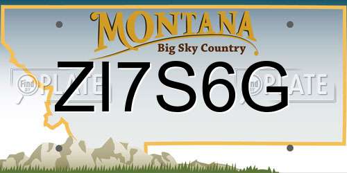 ZI7S6G Montana License Plate