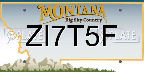 ZI7T5F Montana License Plate