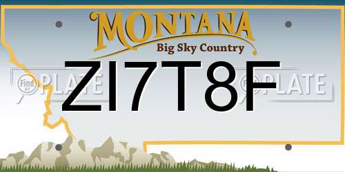 ZI7T8F Montana License Plate