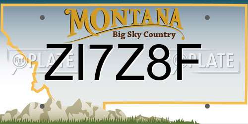 ZI7Z8F Montana License Plate