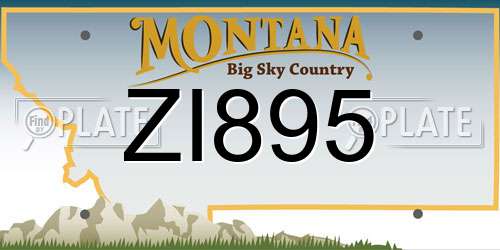 ZI895 Montana License Plate