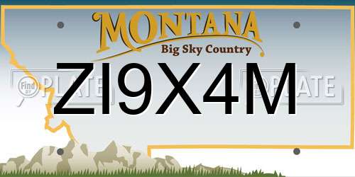 ZI9X4M Montana License Plate