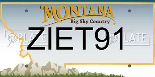 ZIET91 Montana License Plate