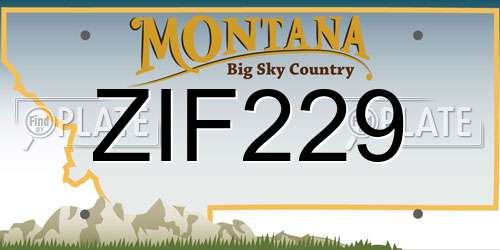 ZIF229 Montana License Plate