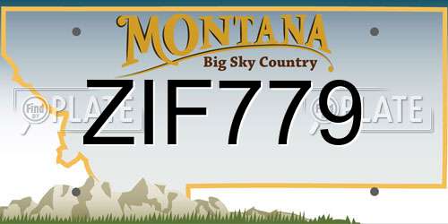ZIF779 Montana License Plate