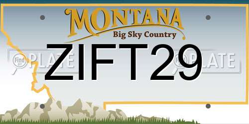 ZIFT29 Montana License Plate