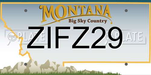 ZIFZ29 Montana License Plate