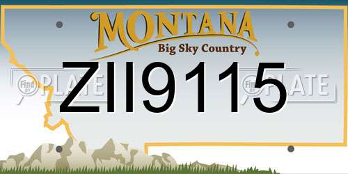 ZII9115 Montana License Plate