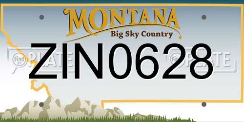 ZIN0628 Montana License Plate