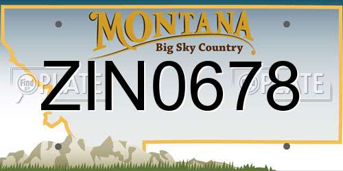 ZIN0678 Montana License Plate