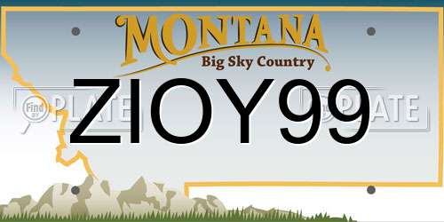 ZIOY99 Montana License Plate