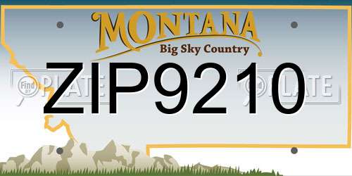 ZIP9210 Montana License Plate