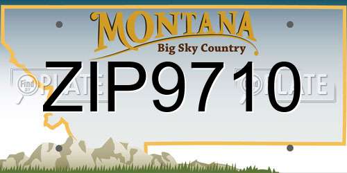 ZIP9710 Montana License Plate