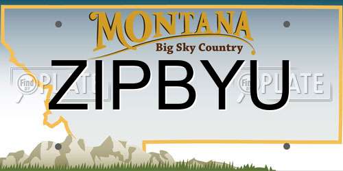 ZIPBYU Montana License Plate