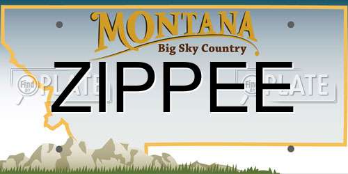 ZIPPEE Montana License Plate
