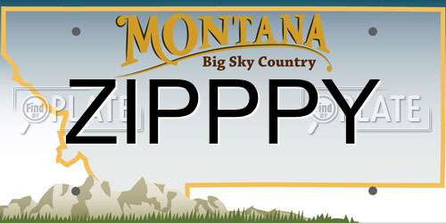 ZIPPPY Montana License Plate