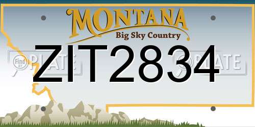 ZIT2834 Montana License Plate