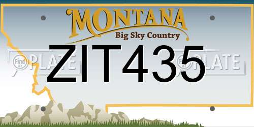 ZIT435 Montana License Plate