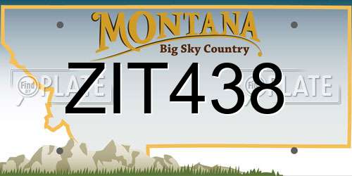 ZIT438 Montana License Plate