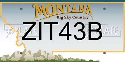 ZIT43B Montana License Plate