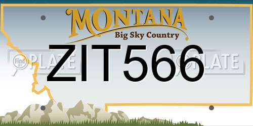ZIT566 Montana License Plate