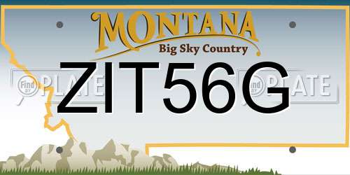 ZIT56G Montana License Plate