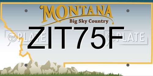 ZIT75F Montana License Plate