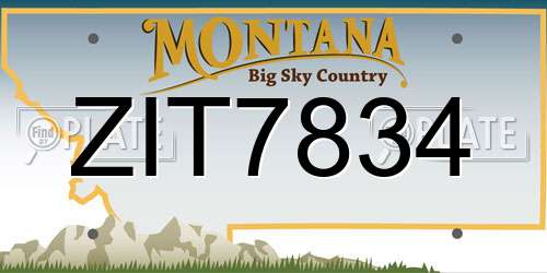ZIT7834 Montana License Plate