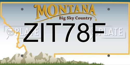 ZIT78F Montana License Plate