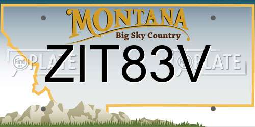 ZIT83V Montana License Plate