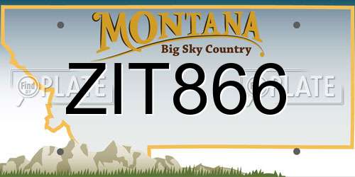 ZIT866 Montana License Plate