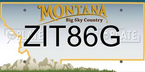 ZIT86G Montana License Plate