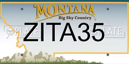 ZITA35 Montana License Plate