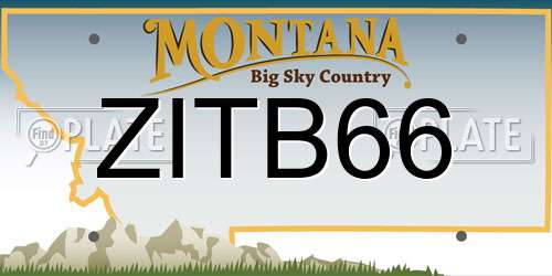 ZITB66 Montana License Plate