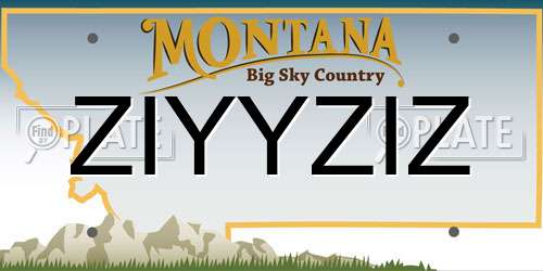 ZIYYZIZ Montana License Plate